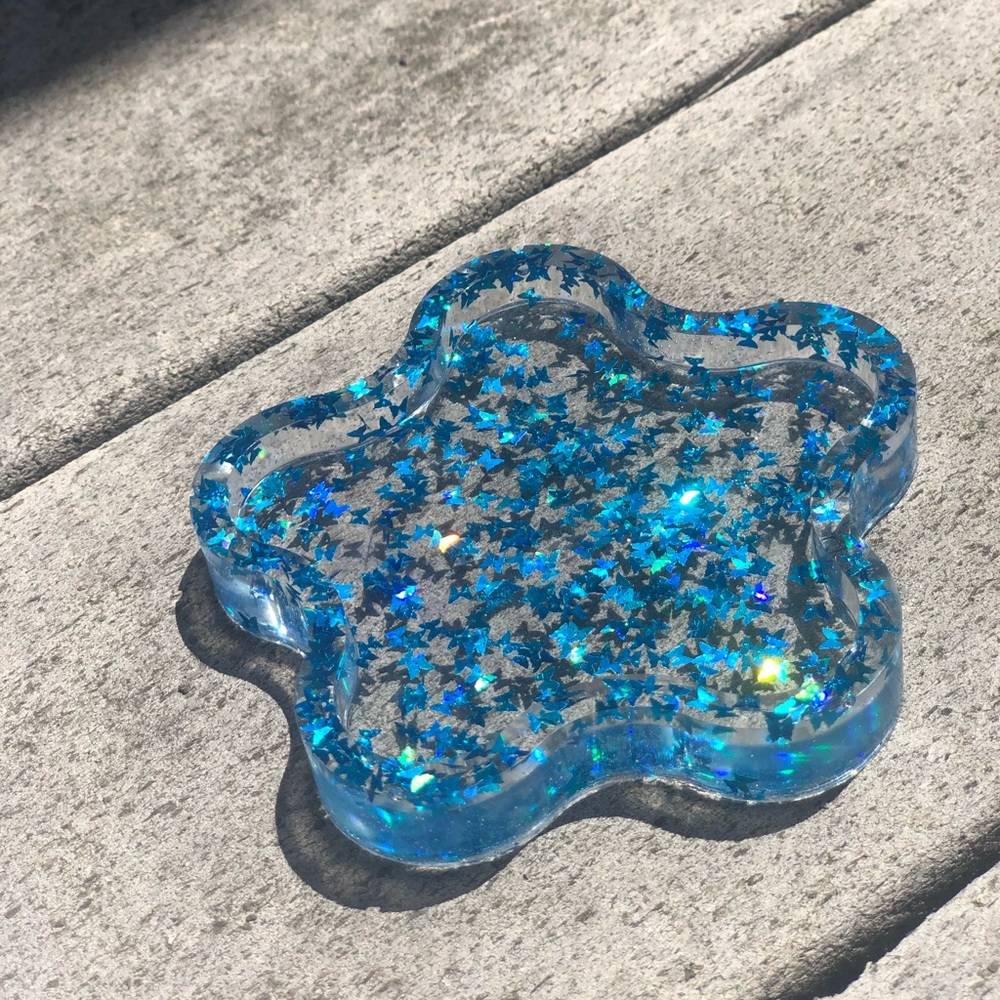 BUTTERFLY RESIN ASHTRAY/COASTER